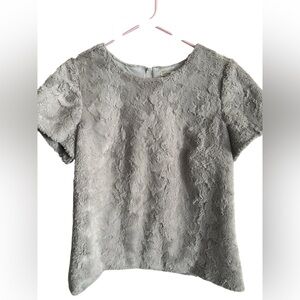 Anthropologie Leifsdottir Faux Fur Top Large short-sleeve